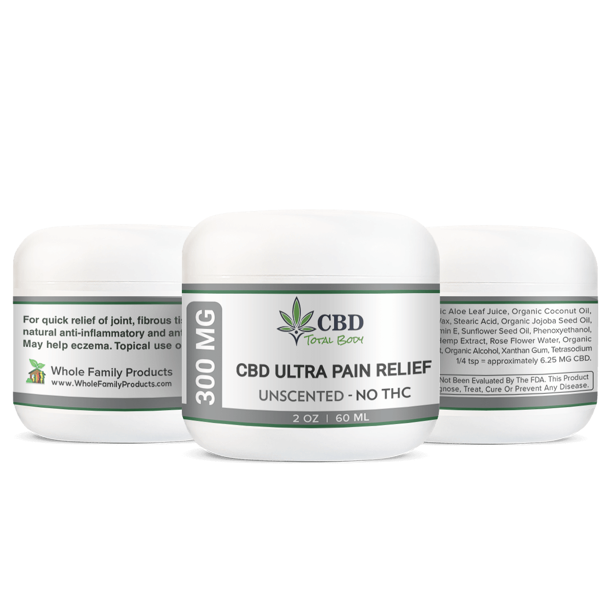 CBD Ultra Pain Relief Cream 2oz Jar Unscented